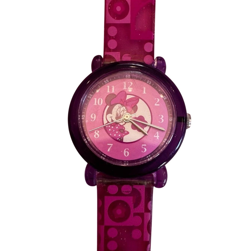 Vintage Minnie Mouse Pink Watch Disney Y2K Polka‎ Dot Band